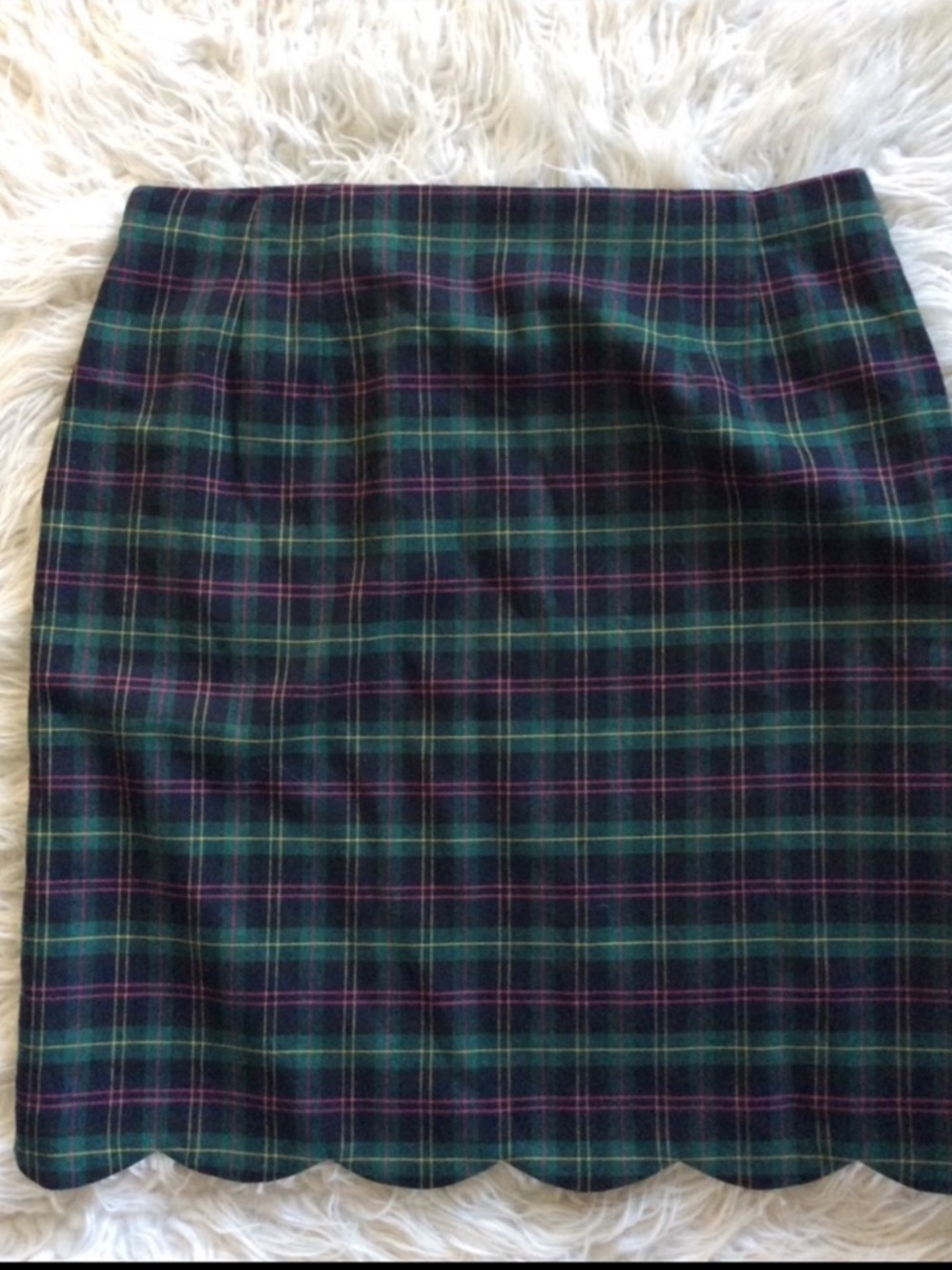 Talbots Tartan A-Line Wool Blend Skirt - Picture 8 of 10